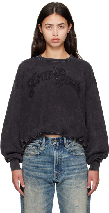 Mikina R13 R13 'New York' Balloon Crewneck Sweatshirt Čierna | R13WK260-K001O, 0