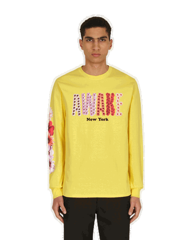 Tričko Awake NY Bloom Logo Longsleeve T-Shirt Žltá | AWK-SS21-TS002 YELLOW, 3