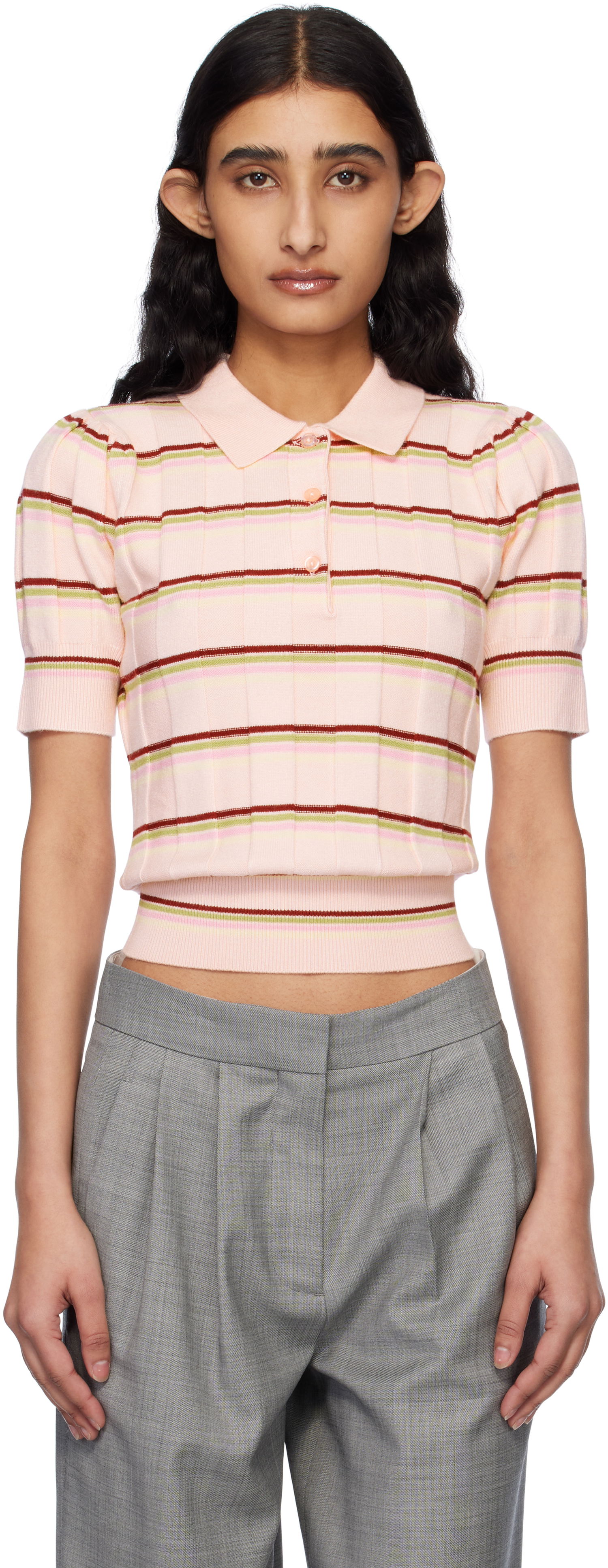 Polo tričko GUIZIO Guizio Mateo Striped Polo Ružová | S25110S047, 0
