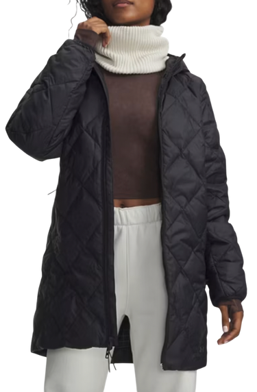 Prešívaná bunda Under Armour Legend Down Quilted Hooded Long Jacket Čierna | 6010722-001, 0