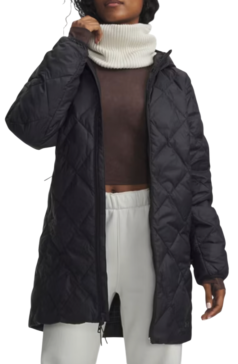 Prešívaná bunda Under Armour Legend Down Quilted Hooded Long Jacket Čierna | 6010722-001