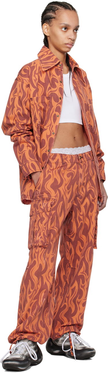 Cargo nohavice ERL Flame Print Cargo Pants Oranžová | ERL08P006, 3
