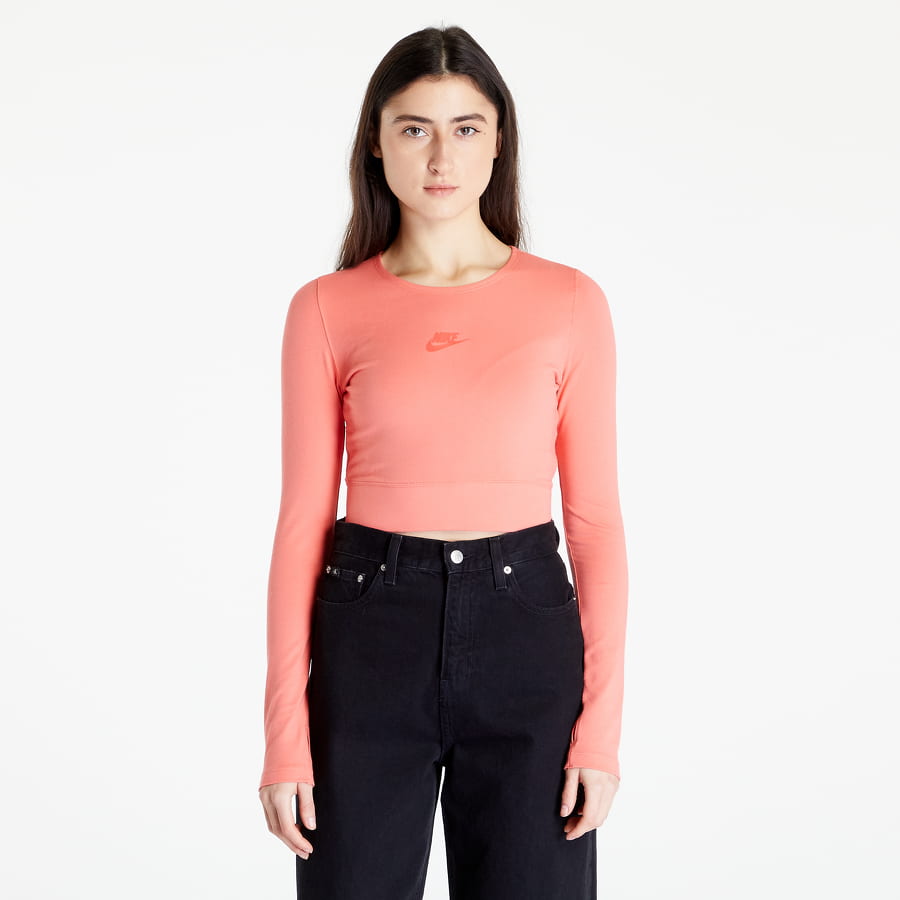 Crop Top Nike Sportswear Long-Sleeve Crop Top Ružová | DZ4608-814, 0