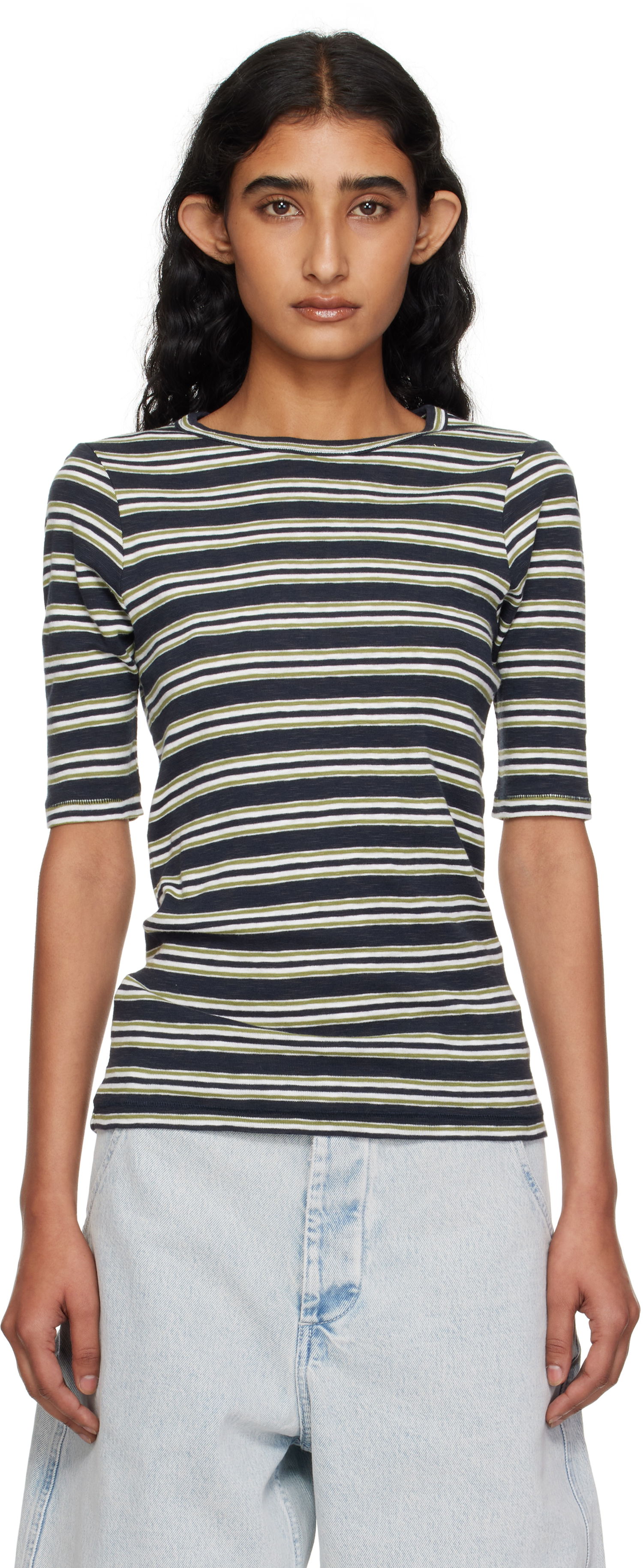 Tričko YMC YMC Striped Tee Navy | Q6YMK, 0