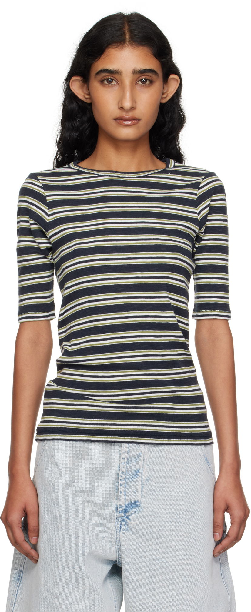 Tričko YMC YMC Striped Tee Navy | Q6YMK