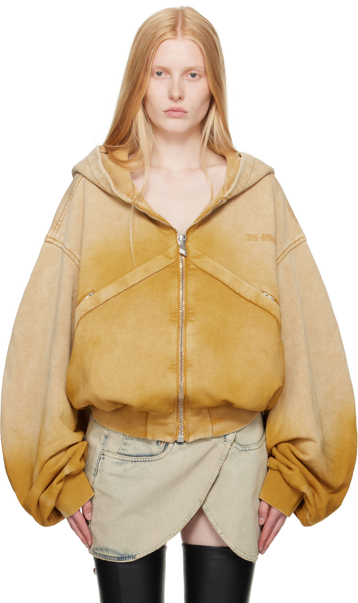 Mikina The Attico The Attico Faded Zip-Up Hoodie Žltá | 250WCB00090 JJJ066SP, 0