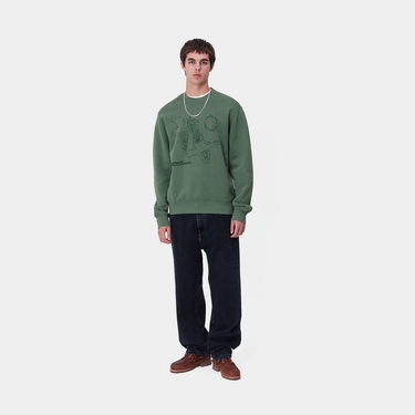 Mikina Carhartt WIP Graphic Print Crewneck Sweatshirt Zelené | I033938_8, 2