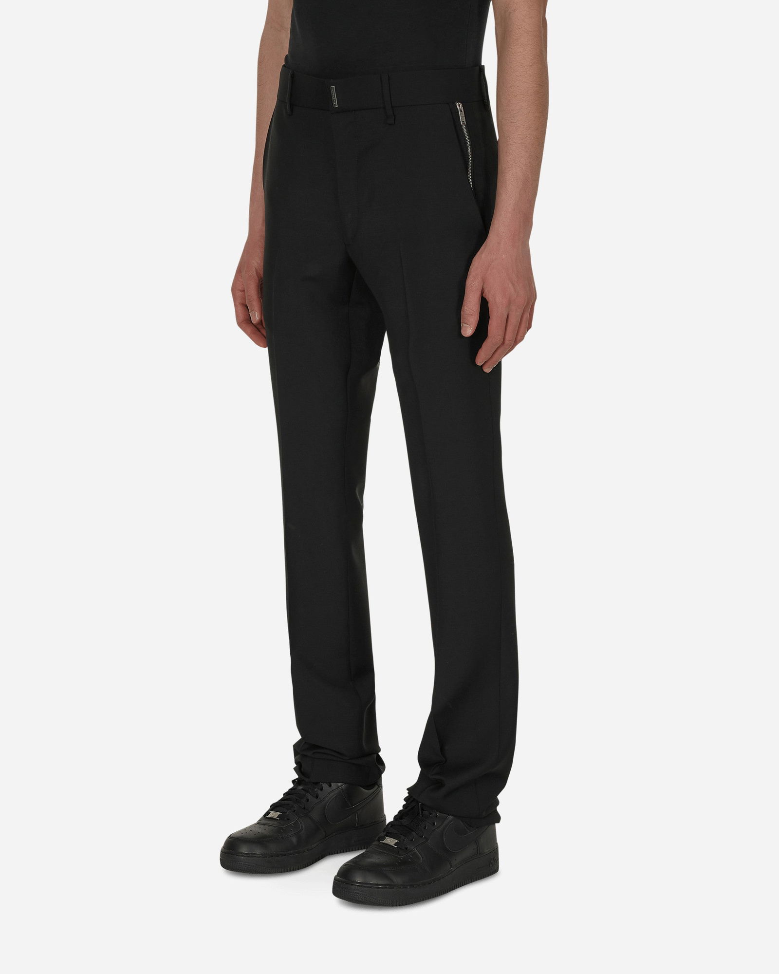 Zip Details Wool Trousers