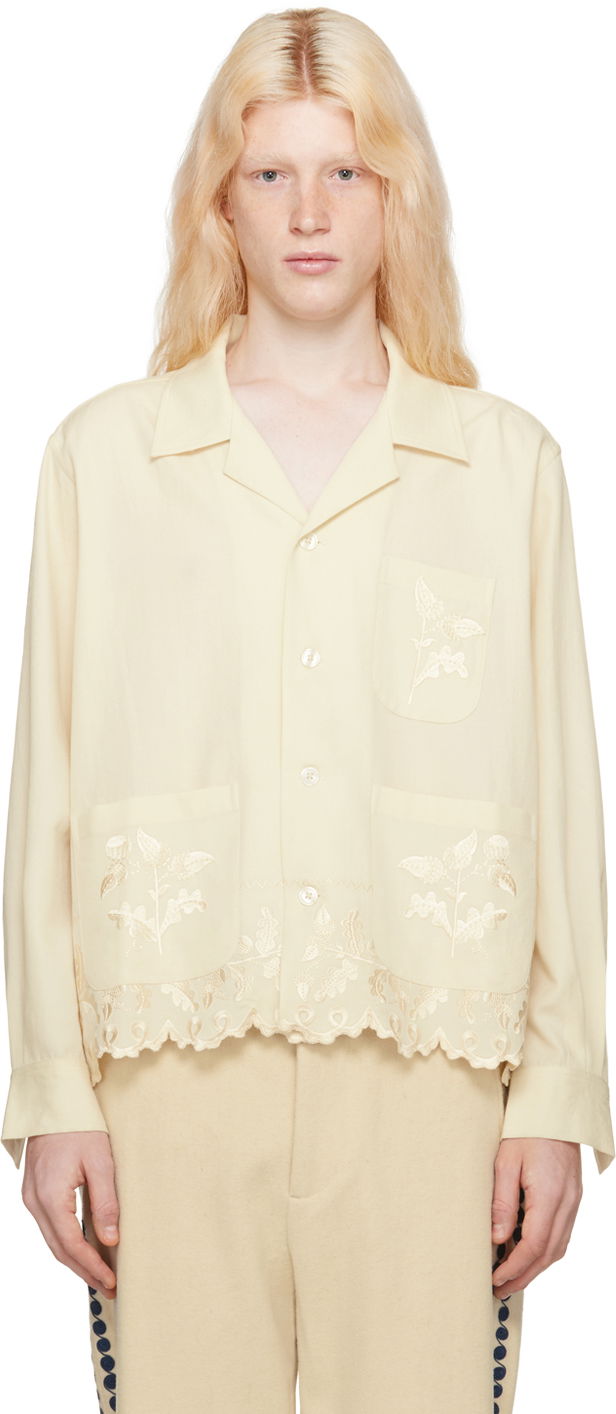 Košeľa Bode Scalloped Acorn Shirt "Off-White" Béžová | MRF23SH033