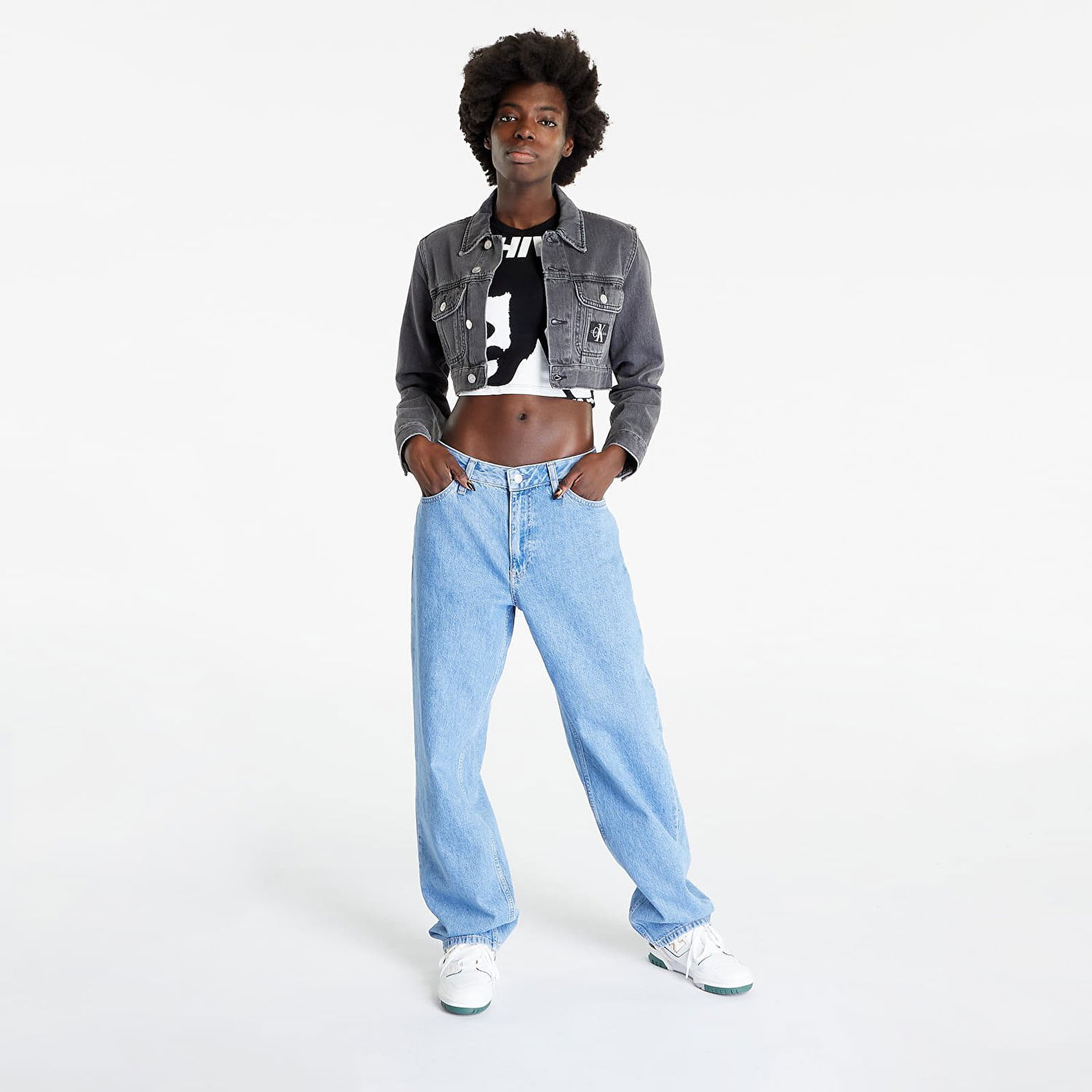 Bunda CALVIN KLEIN Extreme Crop 90s Denim Jacket Šedá | J20J220656 1BY, 1