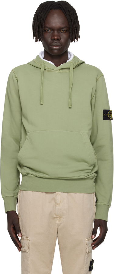 Mikina Stone Island Stone Island Organic Cotton Fleece Hoodie Zelené | K2S15 6100062 S0051, 0