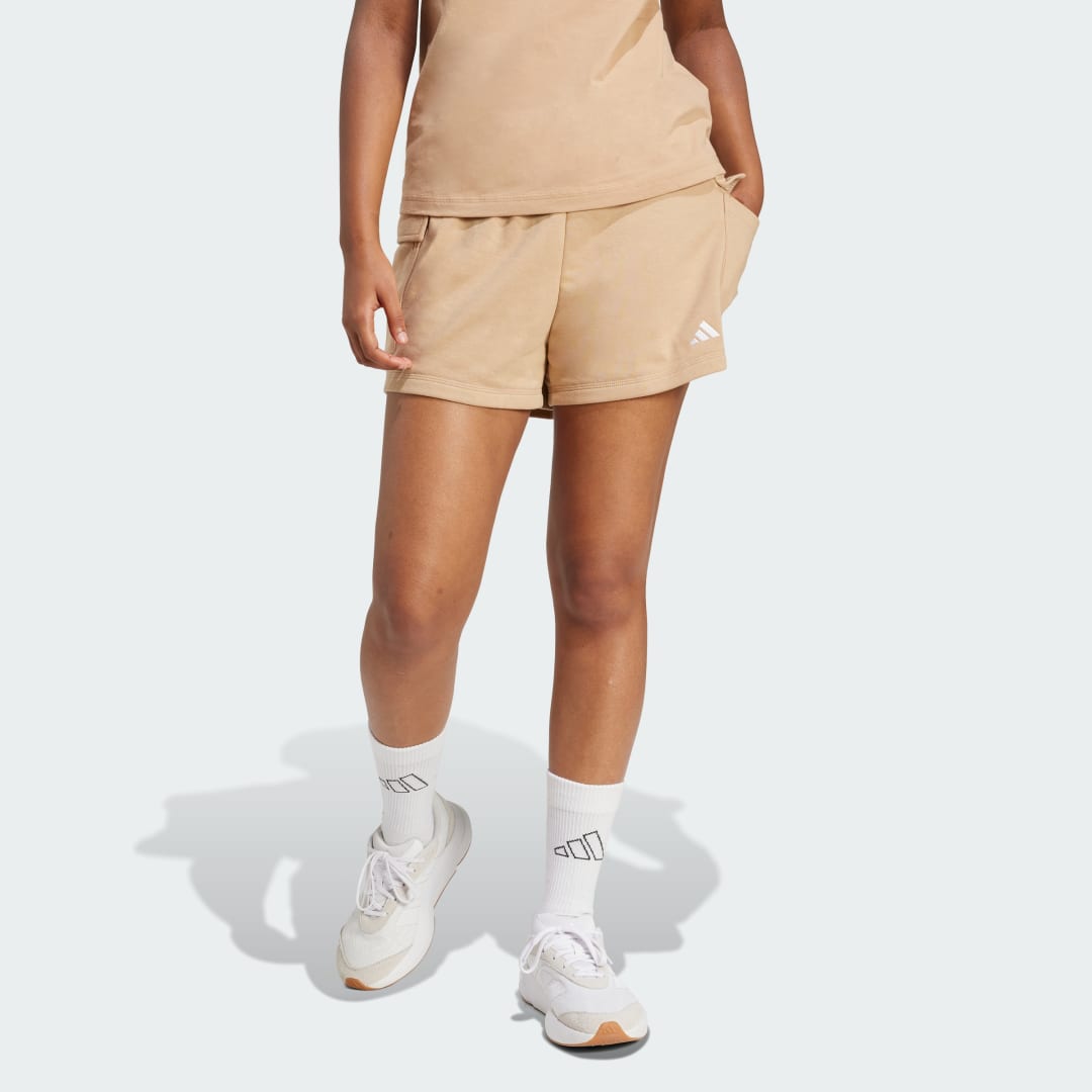 Šortky adidas Performance Essentials Small Logo French Terry Cargo Shorts Béžová | JV7260, 0