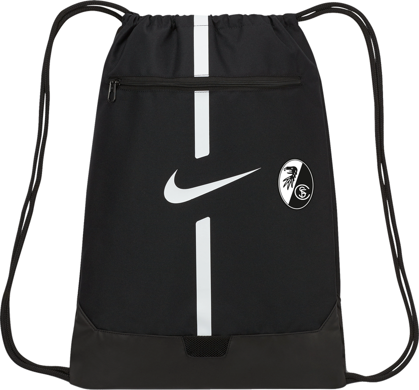 Športový vak Nike SC Freiburg Gymsack with Zippered Pocket and Vertical Stripes Čierna | 5scfda5435-nocode