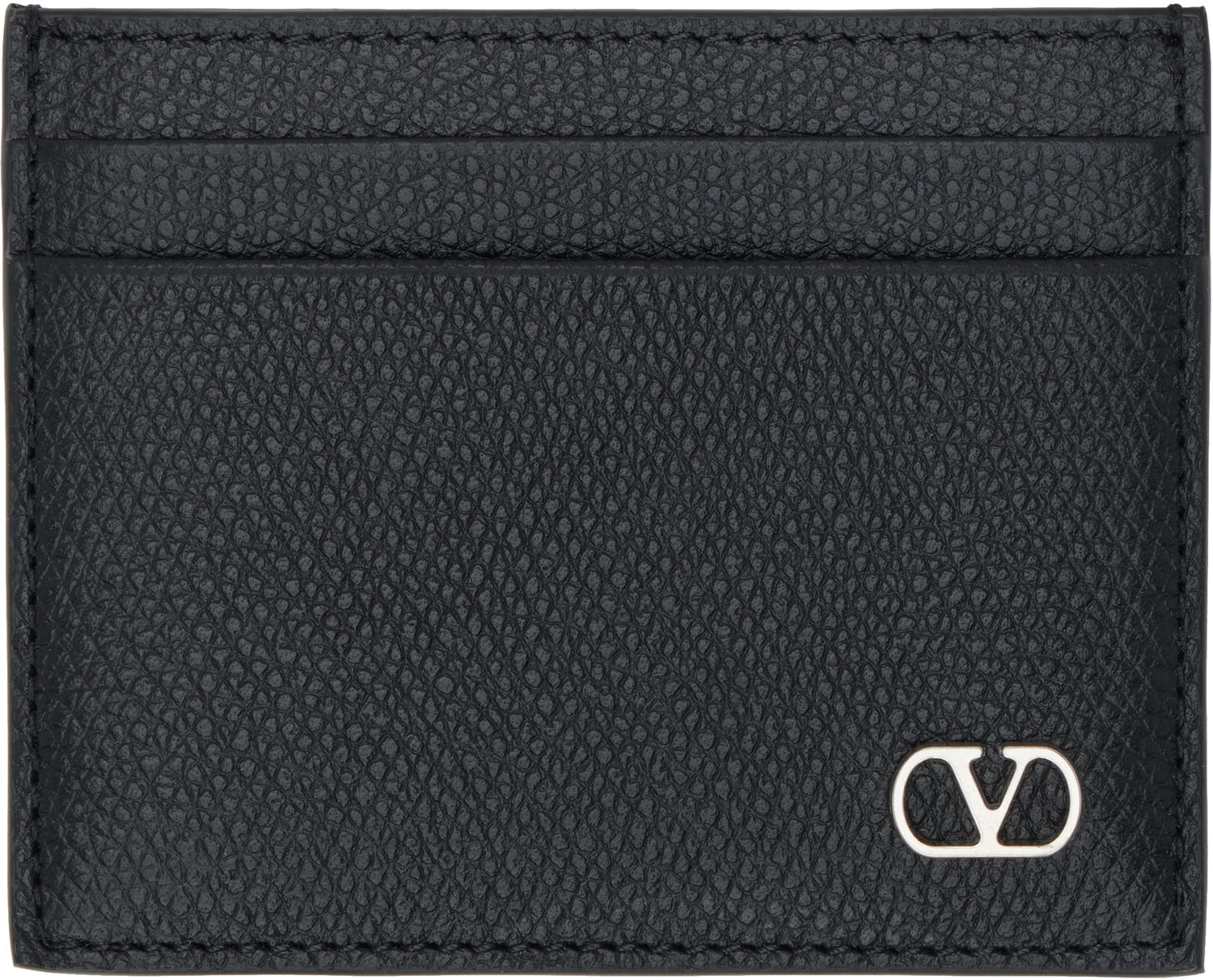 Peňaženka Valentino Grainy Leather Card Holder Čierna | 6Y2P0V09UAG, 0