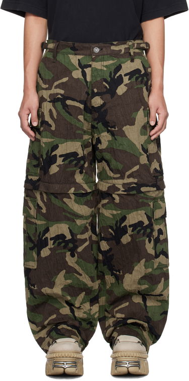 Cargo nohavice VETEMENTS Vetements Runway Metalized Wrinkled Cargo Pants Zelené | UA66PA100X, 0