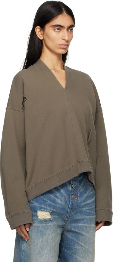 Sveter Maison Margiela MM6 Maison Margiela V-Neck Sweatshirt Hnedá | S52GU0239 M25014, 1