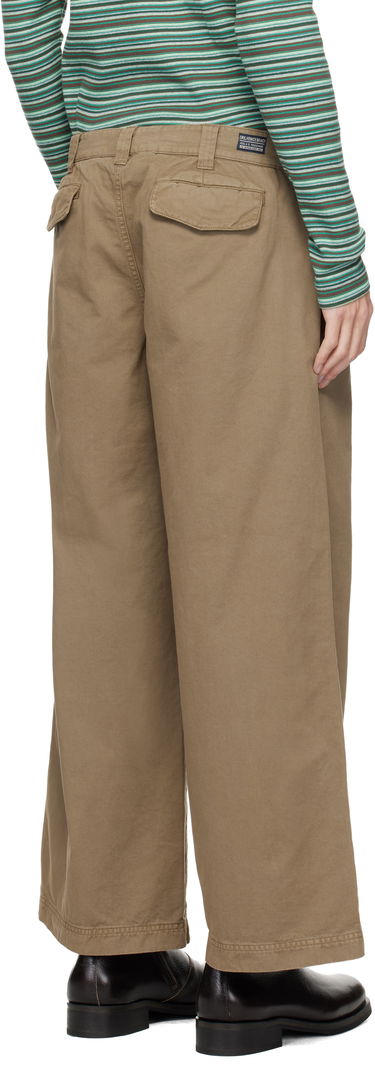 Nohavice ERL Wide-Leg Chino Trousers Hnedá | ERL11P014, 2
