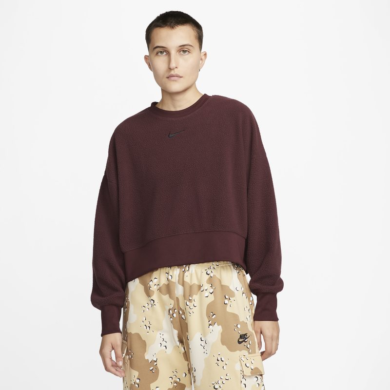 Mikina Nike Plush Mod Crop Crew-Neck Sweatshirt Vínová | DQ6844-652, 0