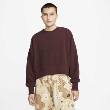 Mikina Nike Plush Mod Crop Crew-Neck Sweatshirt Vínová | DQ6844-652, 0