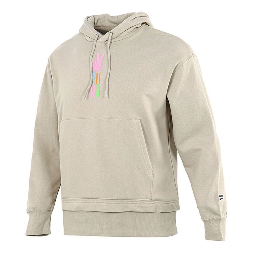 Mikina Puma PUMA Logo Hoodie Béžová | 533038-42