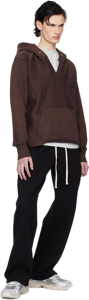 Mikina LES TIEN Heavyweight Cropped Hoodie Hnedá | CF-1091-PD, 3