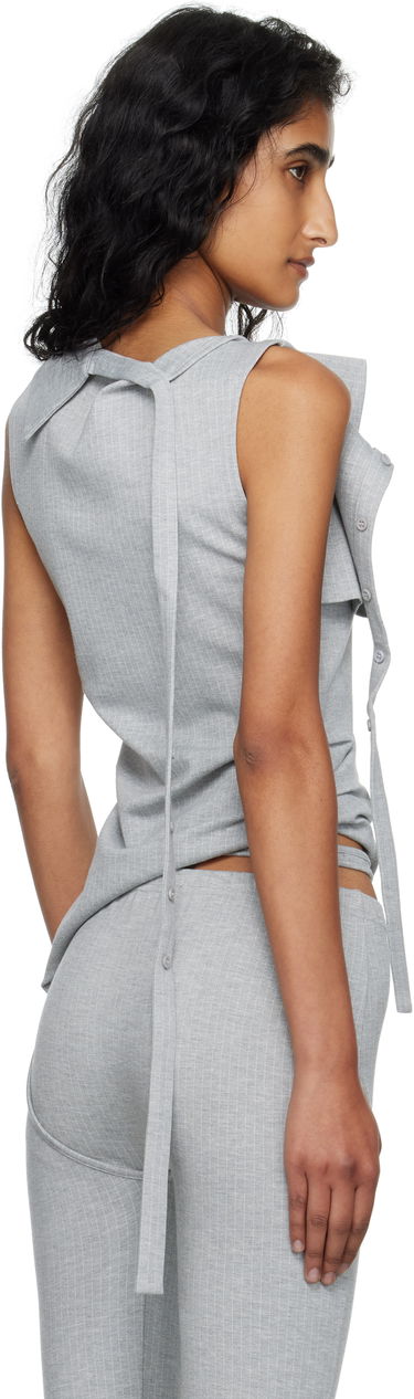 Tielko Ottolinger Ottolinger Ada Sleeveless Pinstripe Top Šedá | 102-106004-02, 2