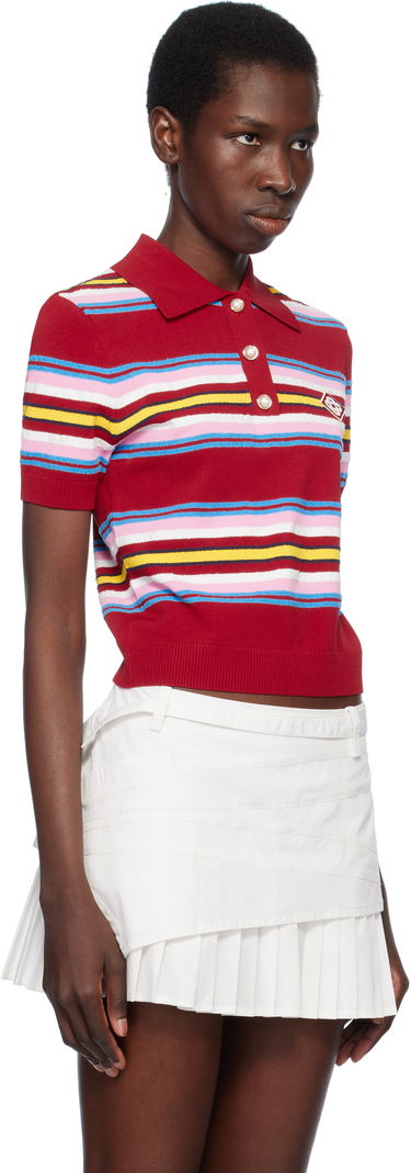 Polo tričko Casablanca Casablanca Stripe Polo Červená | WS25-KW-946-01, 1