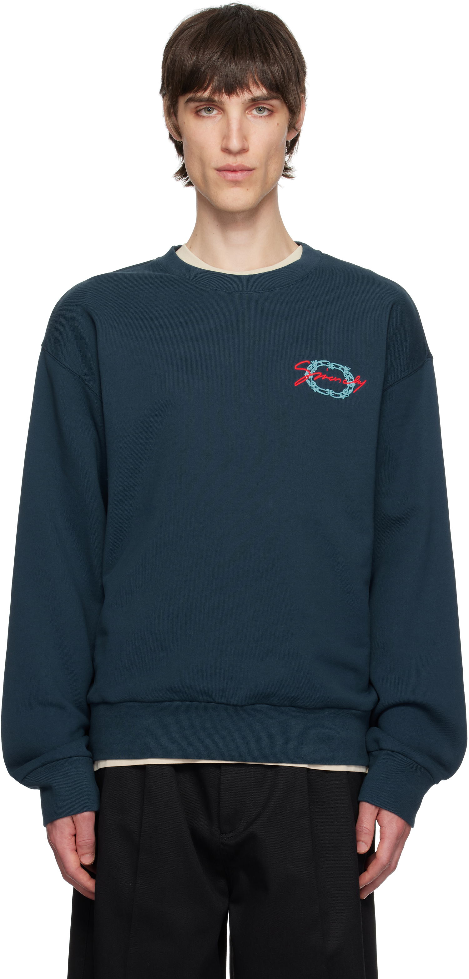 Sveter Givenchy Givenchy Medallion Sweatshirt Navy | BMJ0LC3YQE404, 0