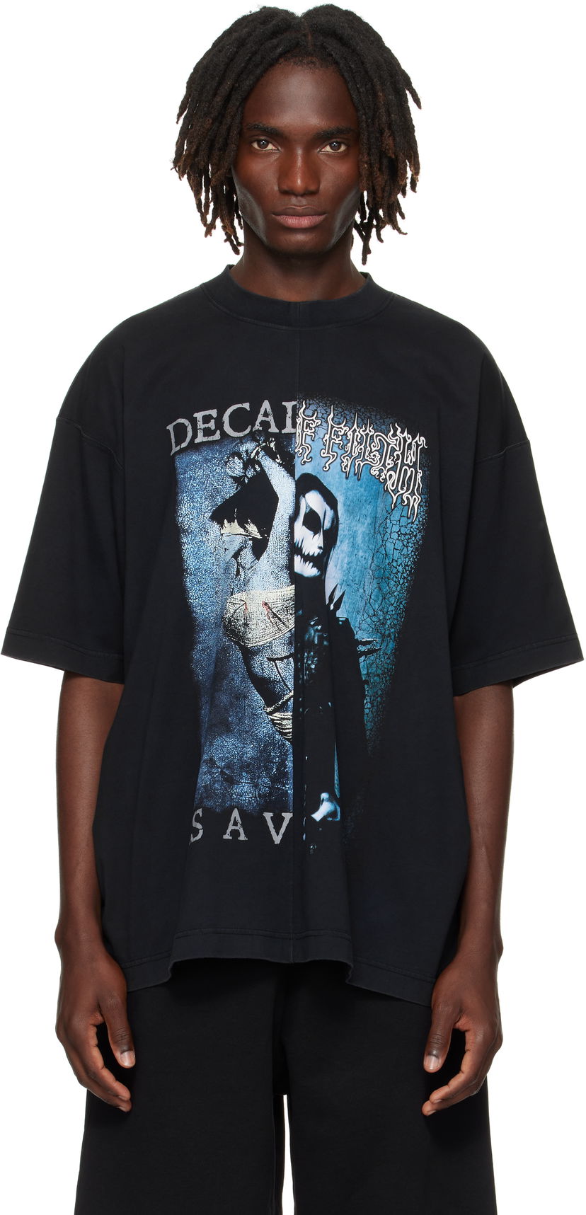 Tričko VETEMENTS VETEMENTS Cradle of Filth Cut-Up Oversized T-Shirt Čierna | UCF76TR950BB
