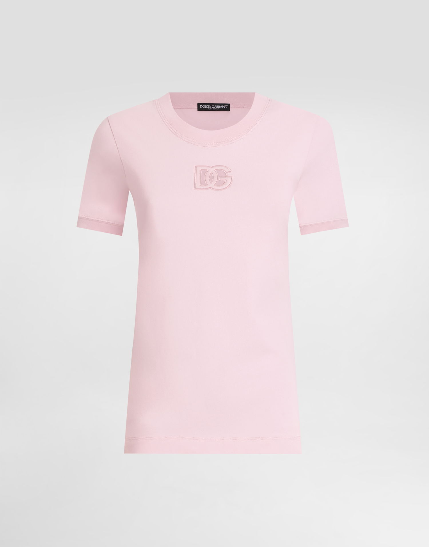 Tričko Dolce & Gabbana Dolce & Gabbana Jersey T-Shirt with Raised DG Logo Ružová | F8N08ZGDCX1F2528, 0