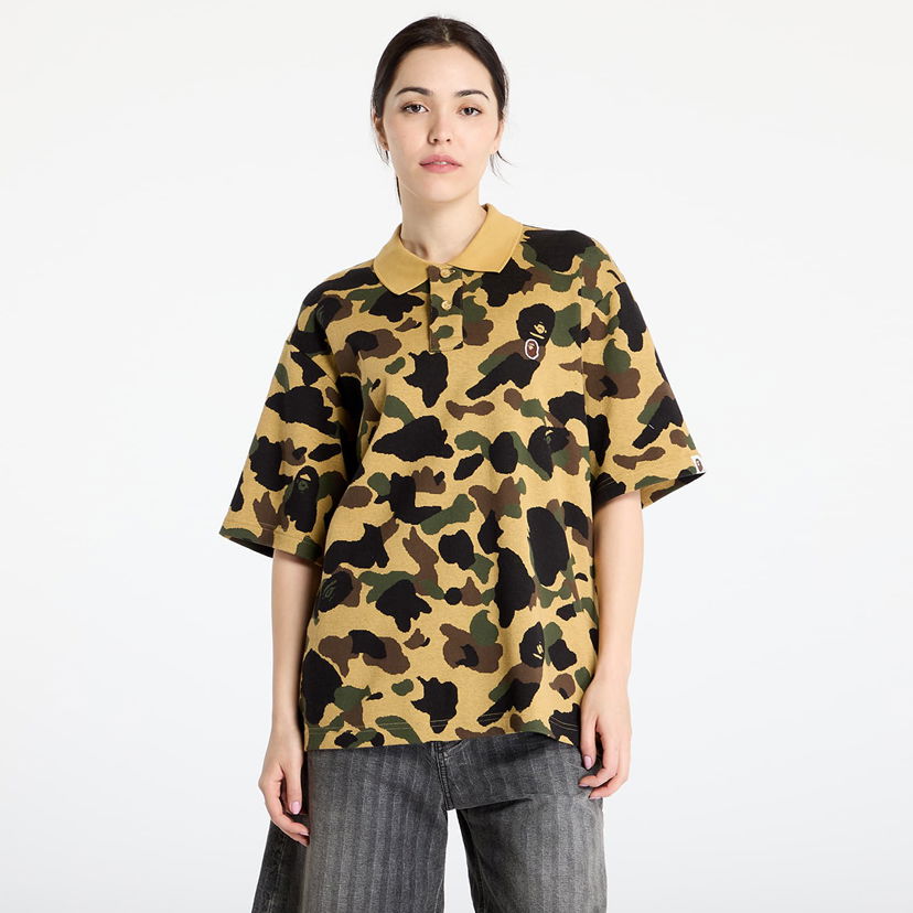 Polo tričko BAPE A BATHING APE 1St Camo Jacquard Relaxed Fit Polo Shirt Žltá | 001POL301303MYEL