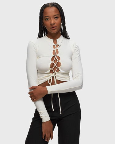 Tričko HERON PRESTON LACE-UP LS TEE Biela | HWAB029F23JER0010400, 1