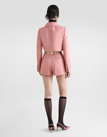 Bunda Dolce & Gabbana Dolce & Gabbana Women's Cropped Jacquard Jacket with DG Logo Ružová | F27DTTHJMQNF0473, 2