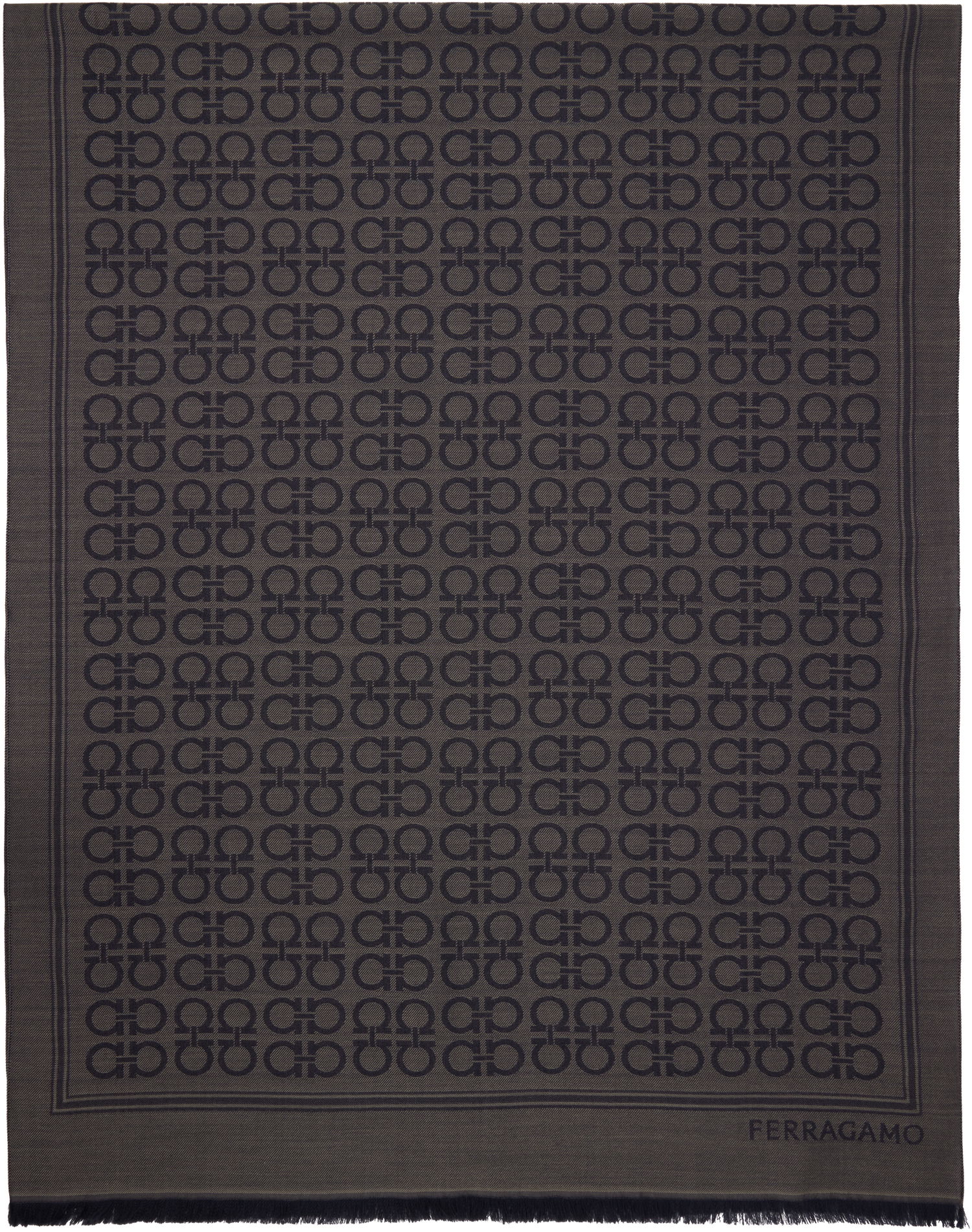 Šál FERRAGAMO Ferragamo Gancini Stole Scarf Šedá | 785251, 0