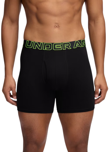 Boxerky Under Armour Performance Cotton Boxer Briefs, 6-Inch Inseam, 3-Pack Čierna | 1383889-004, 3