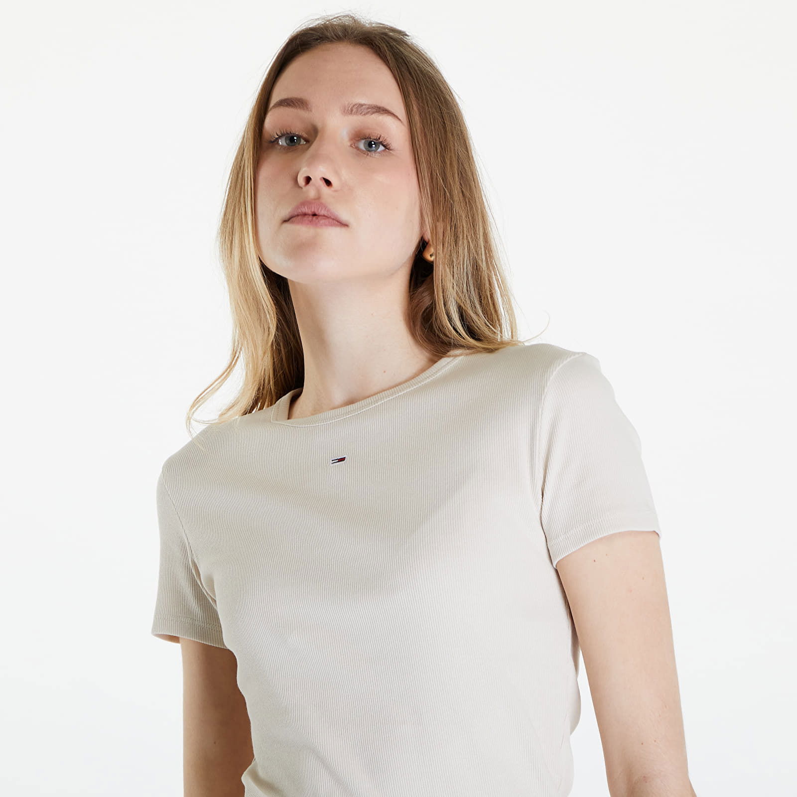 Slim Essential Ribbed Tee Newsprint