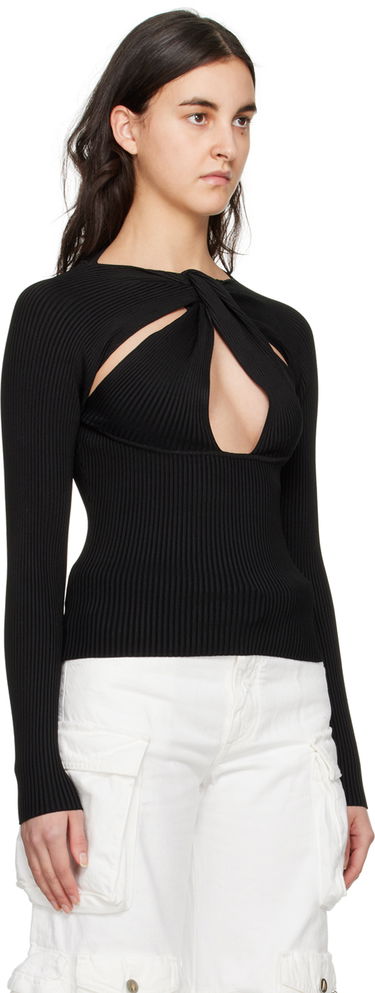 Body Coperni Coperni Twisted Cutout Long Sleeve Top Čierna | COPML38600, 3