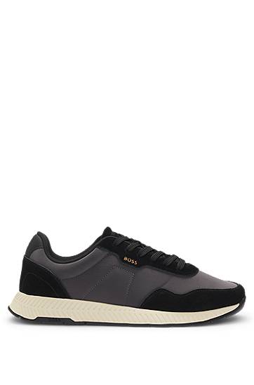 Oblečenie BOSS Mixed-Material with Suede Trims Šedá | 50536469, 1