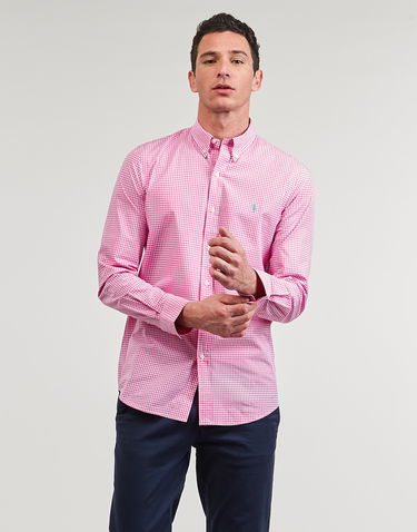 Košeľa Polo by Ralph Lauren Long sleeved Shirt Polo Ralph Lauren CHEMISE AJUSTEE SLIM FIT EN POPELINE RAYE Ružová | 710929345003, 1