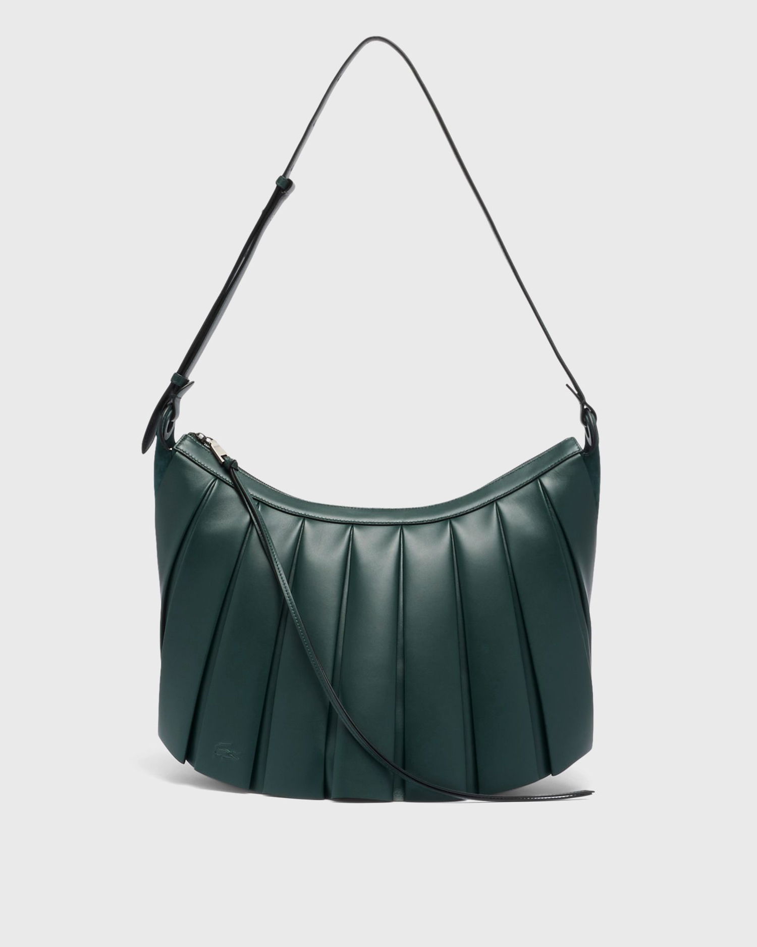 Kabelka Lacoste Pleated Leather Hobo Bag Zelené | NU5212DP-946, 1