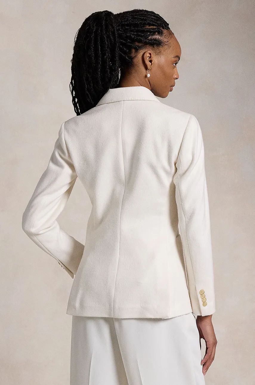 Bunda Polo by Ralph Lauren Double-Breasted Wool-Blend Blazer Biela | 211947976, 1