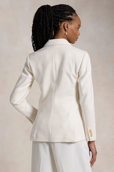 Bunda Polo by Ralph Lauren Double-Breasted Wool-Blend Blazer Biela | 211947976, 1
