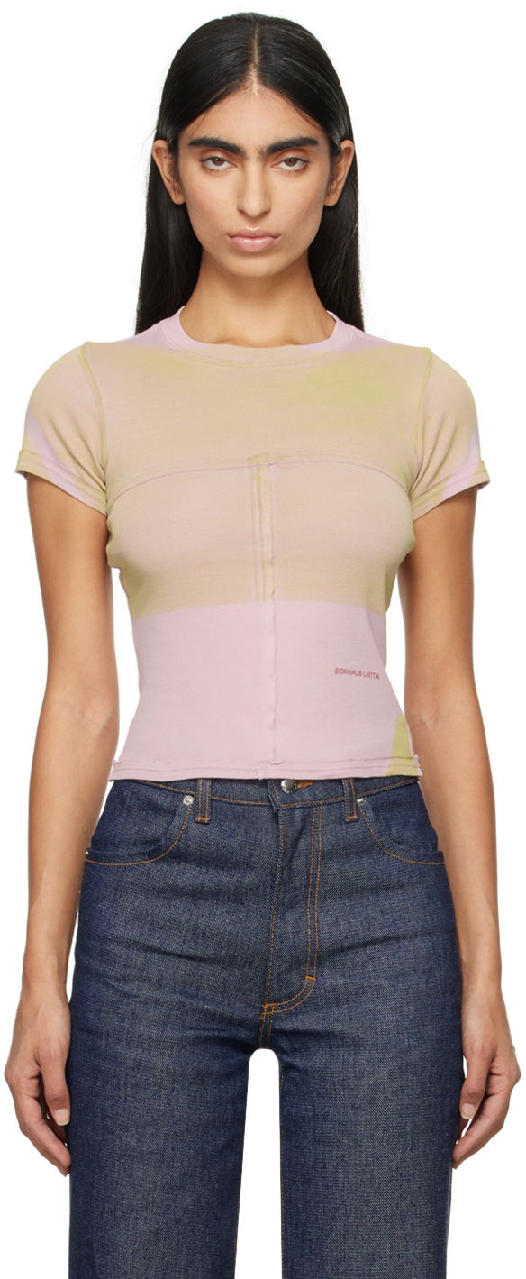 Tričko Eckhaus Latta Lapped Baby T-shirt Ružová | 303-EL-PF24-BS -, 0