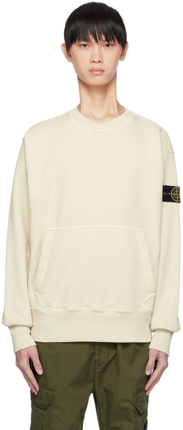 Mikina Stone Island Garment-Dyed Sweatshirt "Off-White" Béžová | 791567555, 0