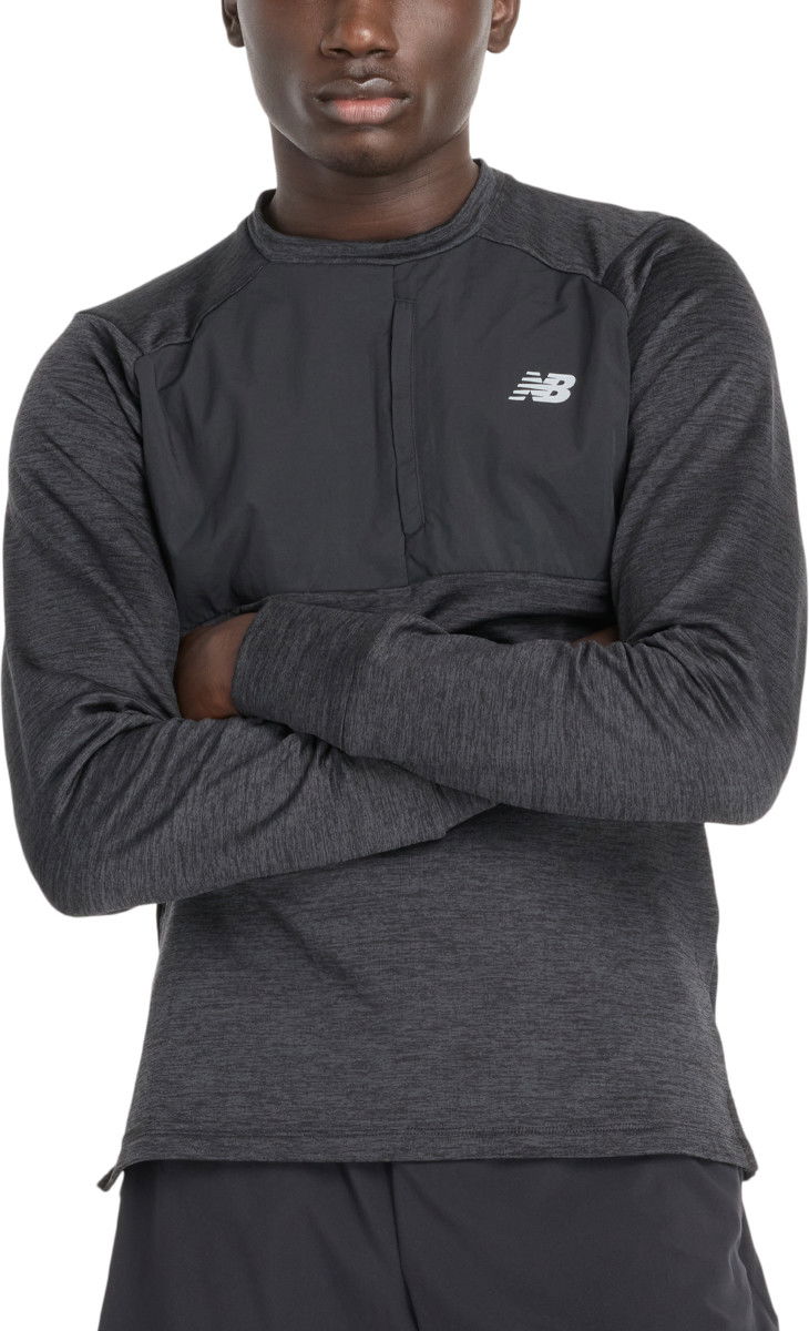 Mikina New Balance Heat Grid Crew Sweatshirt Čierna | mt43205-bk, 0