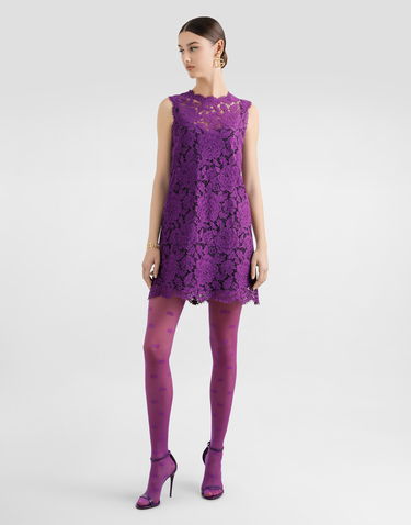 Šaty Dolce & Gabbana Dolce & Gabbana Sleeveless Lace Mini Dress Fialová | F6ATYTHLM7LF0571, 1
