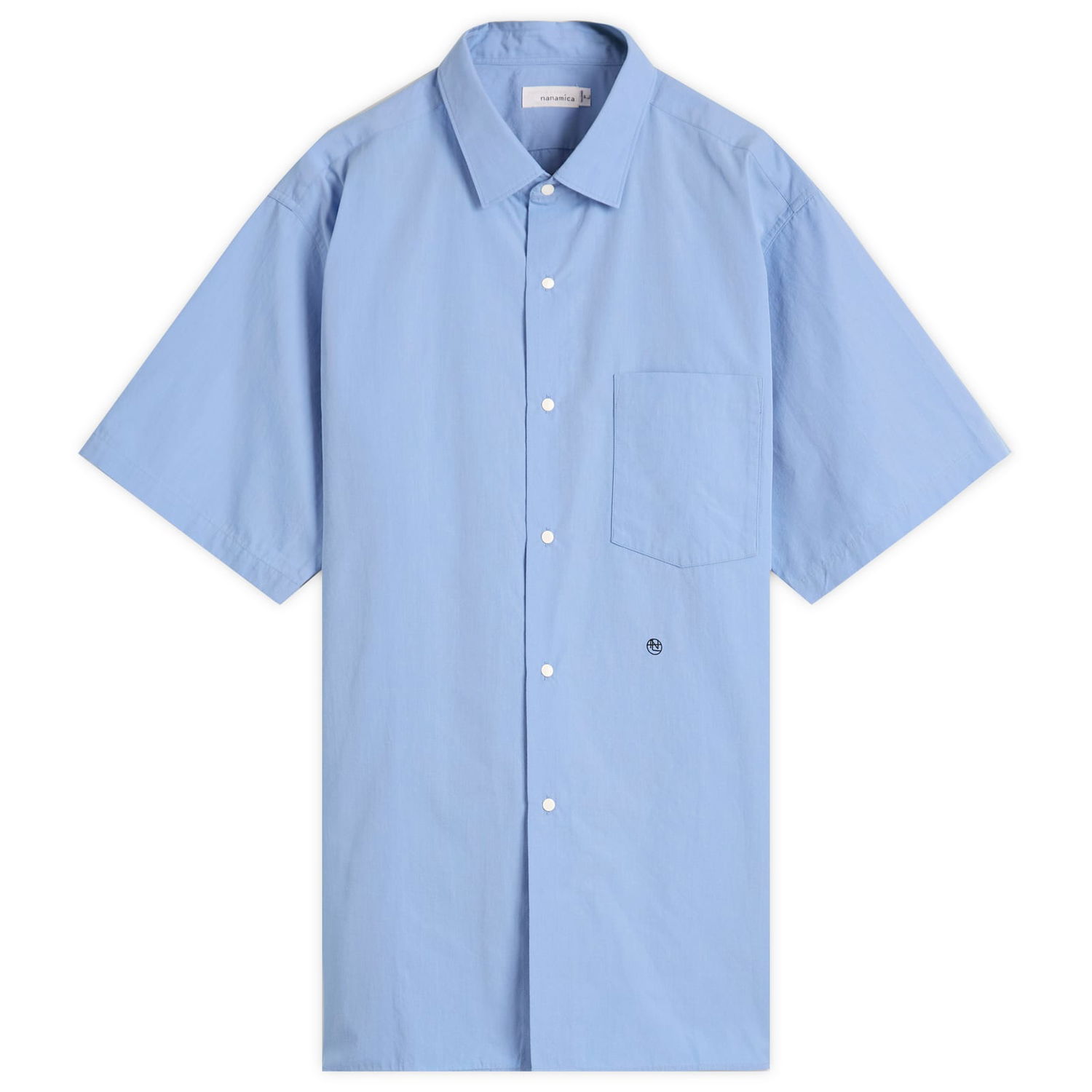 Košeľa NANAMICA Nanamica Regular Collar Wind Short Sleeve Shirt, Size Large Modrá | SUGS405E-SX, 0