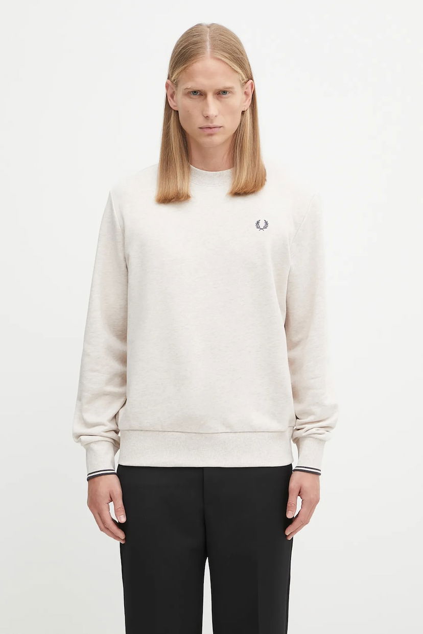 Mikina Fred Perry Fred Perry Crew Neck Sweatshirt Béžová | M7535