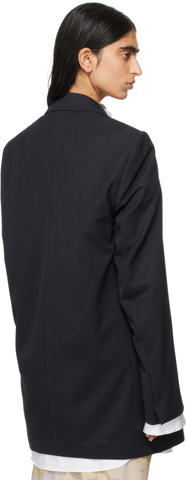 Bunda Dries Van Noten Dries Van Noten Double-Breasted Wool Blazer Navy | 242-010406-9146, 2
