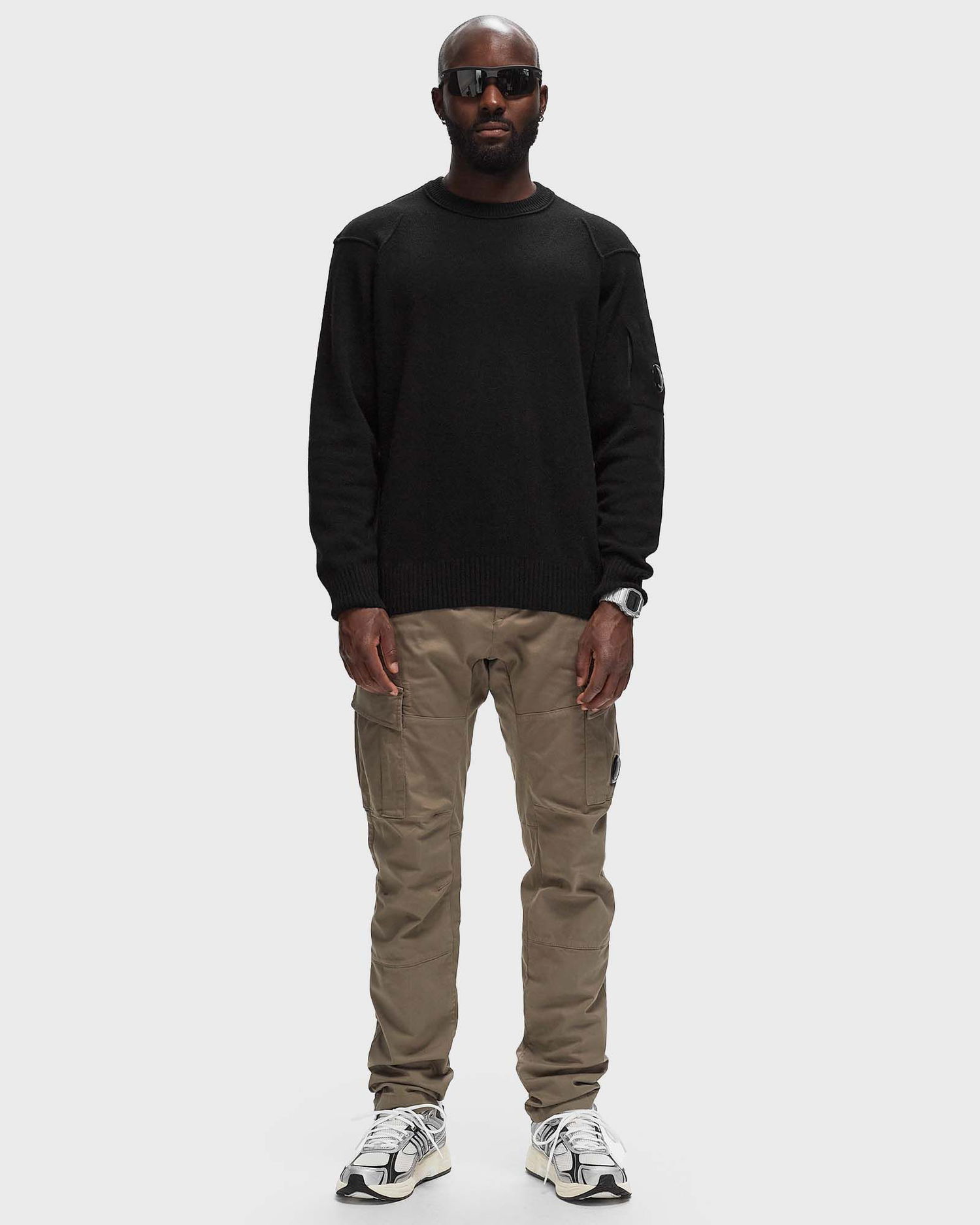 Sveter C.P. Company LAMBSWOOL GRS CREW NECK KNIT Čierna | 17CMKN047A110149A-999, 1
